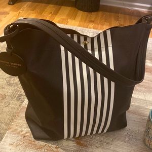 Henri Bendel Centennial Stripe Leather Tote Bag